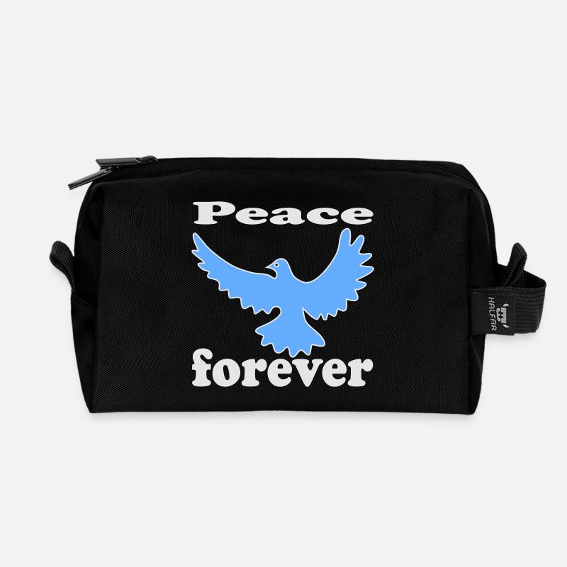 FriedensTaube Vogel - Recycelte Kulturtasche - Schwarz