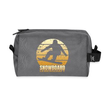 Snowboard Leidenschaft - Recycelte Kulturtasche - Anthrazit - Vorne