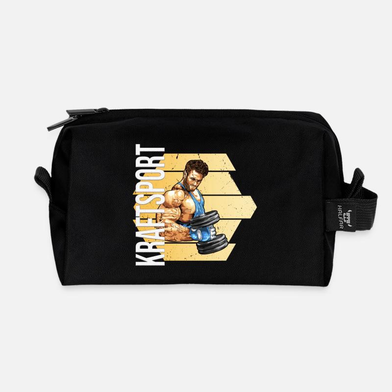 Kraftsport - Recycelte Kulturtasche - Schwarz