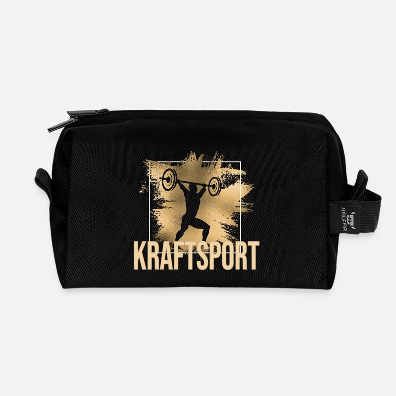 Kraftsport - Recycelte Kulturtasche - Schwarz