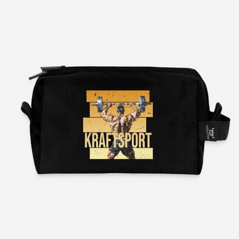 Kraftsport - Recycelte Kulturtasche - Schwarz