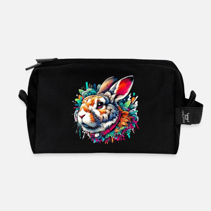 Kaninchen - Recycelte Kulturtasche - Schwarz