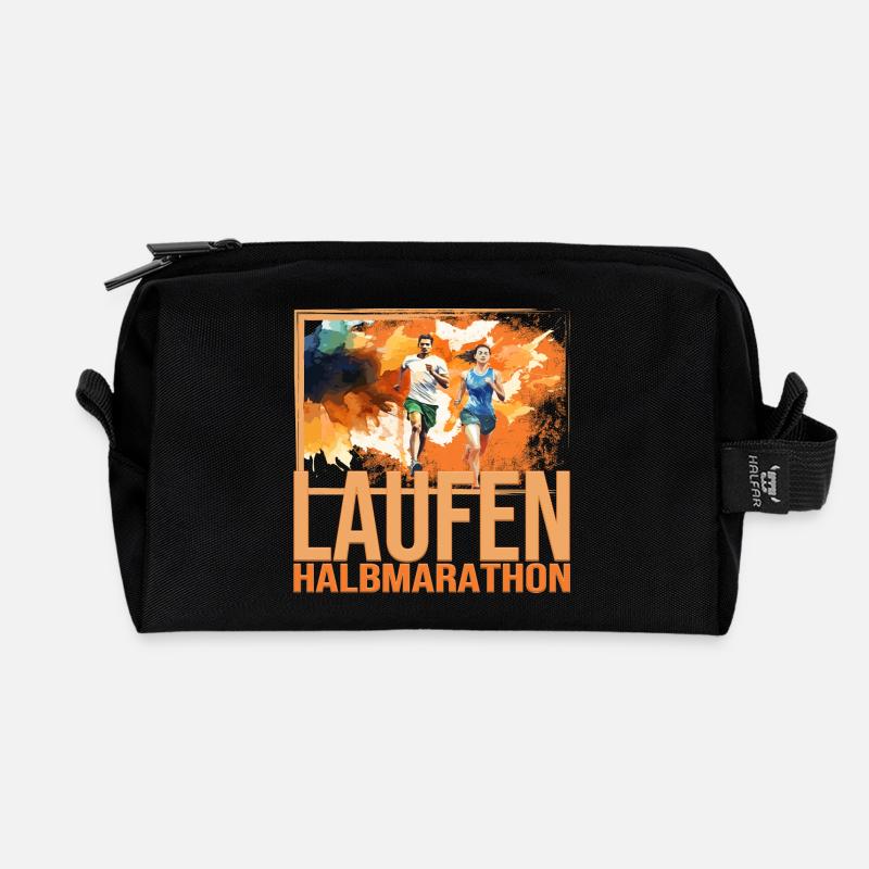 Laufen - Halbmarathon - Recycelte Kulturtasche - Schwarz