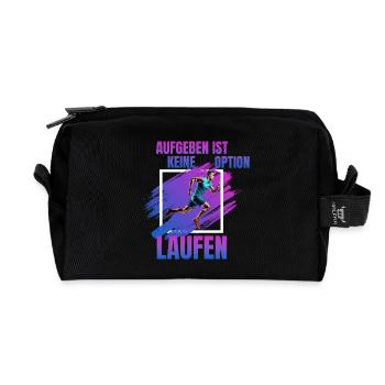 Laufen: Aufgeben ist keine Option - Recycelte Kulturtasche - Schwarz - Vorne
