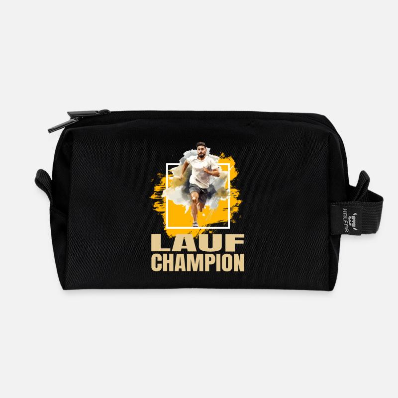 Lauf Champion - Recycelte Kulturtasche - Schwarz