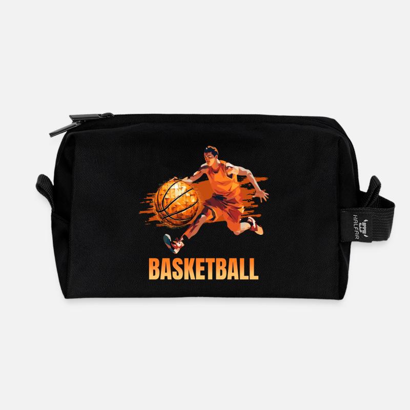 Basketball - Recycelte Kulturtasche - Schwarz