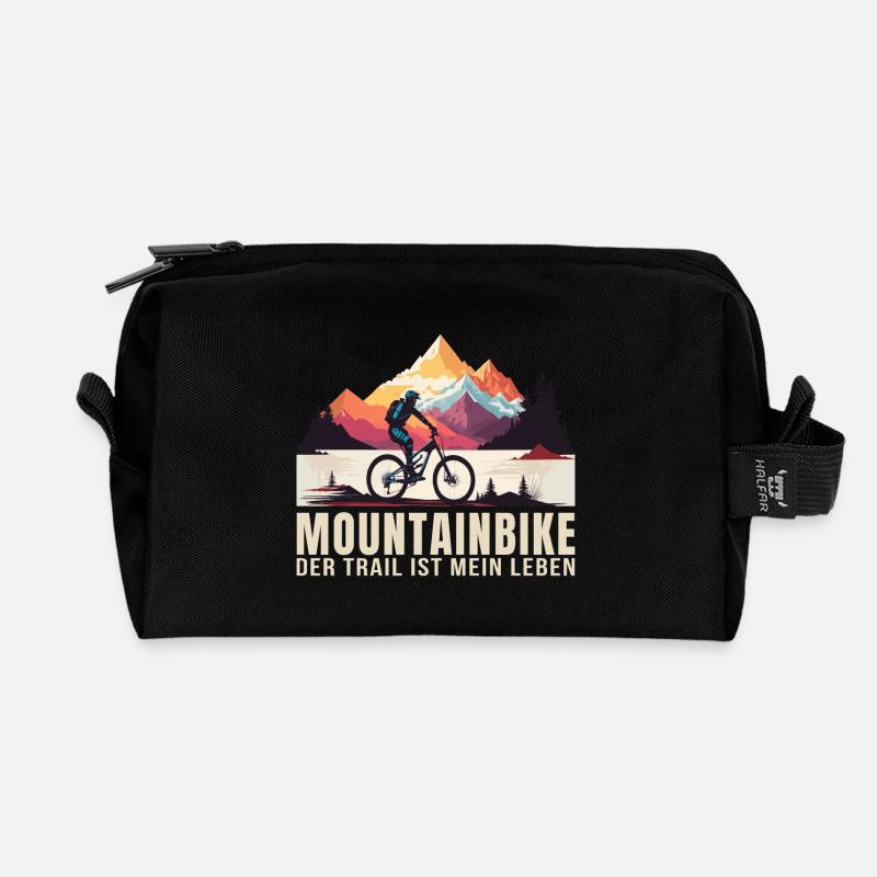 MTB - Der Trail ist mein Leben - Recycelte Kulturtasche - Schwarz