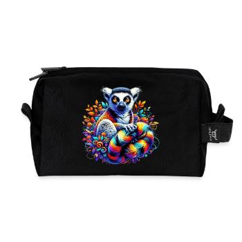 Lemur - Recycled Toiletry Zip Bag - black - Front