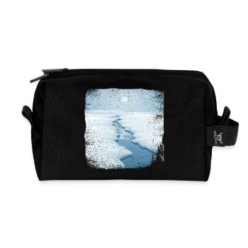 Stream in the snow with frayed edge - Recycled Toiletry Zip Bag - black - Front