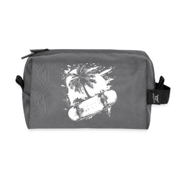 Skateboarding Drawing - Recycled Toiletry Zip Bag - anthracite - Front