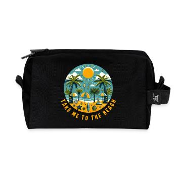 Take me to the Beach - Recycled Toiletry Zip Bag - black - Front