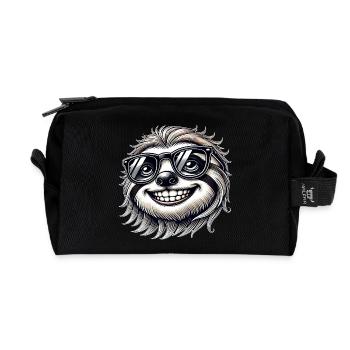 Cool Sloth Sunglasses Summer Cartoon - Recycled Toiletry Zip Bag - black - Front