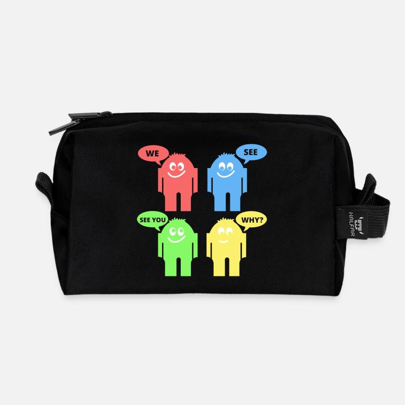 Funny Men - Recycled Toiletry Zip Bag - black