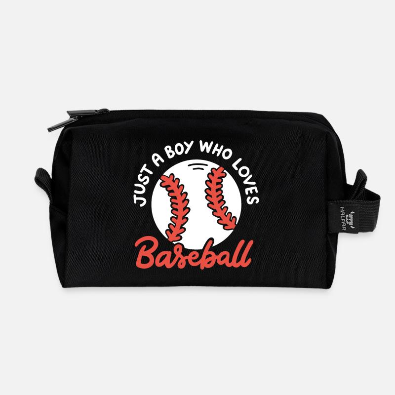 Baseball-Liebhaber Baseball-Spieler - Recycelte Kulturtasche - Schwarz