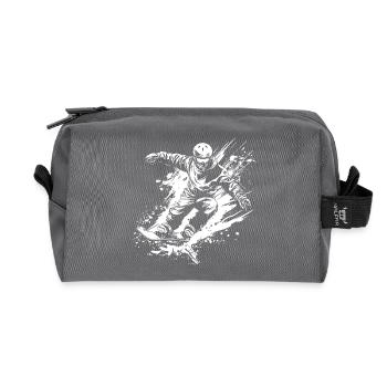 Snowboarder - Recycelte Kulturtasche - Anthrazit - Vorne