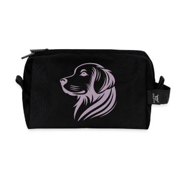 Golden Retriever Kopf Silhouette minimalistisches - Recycelte Kulturtasche - Schwarz - Vorne