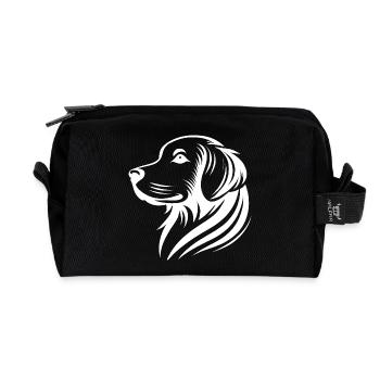 Golden Retriever Kopf Silhouette minimalistisches - Recycelte Kulturtasche - Schwarz - Vorne