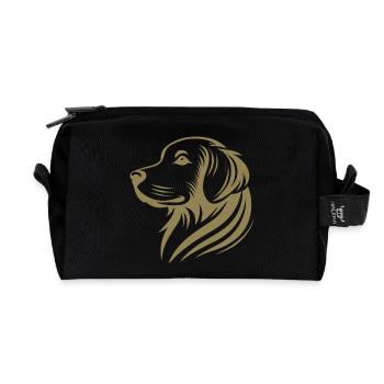 Golden Retriever Kopf Silhouette minimalistisches - Recycelte Kulturtasche - Schwarz - Vorne