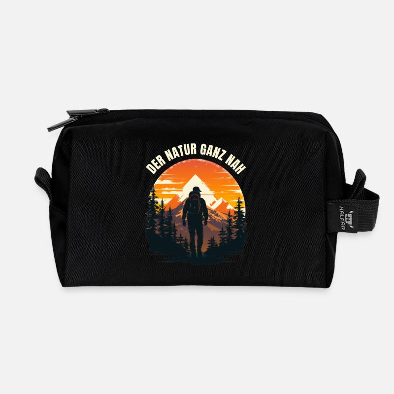 Der Natur ganz nah - Recycelte Kulturtasche - Schwarz