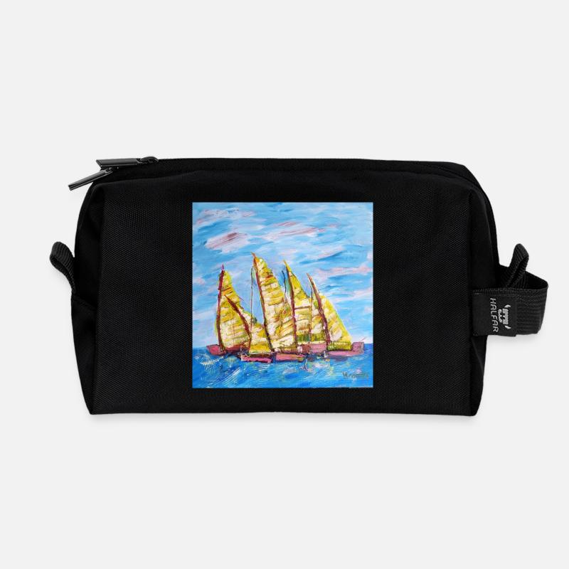 Fjordboot Segelregatte - Recycelte Kulturtasche - Schwarz
