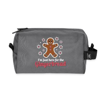 Gingerbread Lebkuchenmann Lebkuchen Weihnachten - Recycelte Kulturtasche - Anthrazit - Vorne