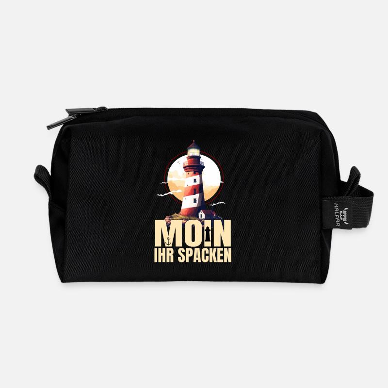 Moin ihr Spacken - Recycelte Kulturtasche - Schwarz