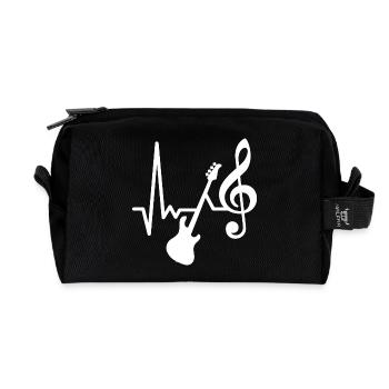 Basse électrique - Heartbeat - J’adore jouer de la basse - Trousse de toilette en tissu recyclé - noir - Devant