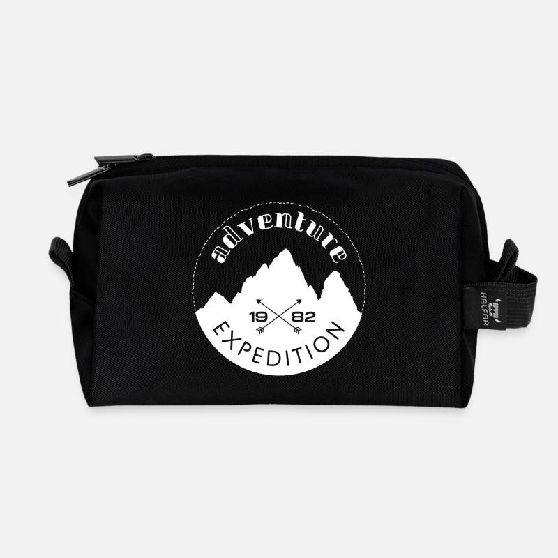 Adventure expedition - weiß - Recycelte Kulturtasche - Schwarz