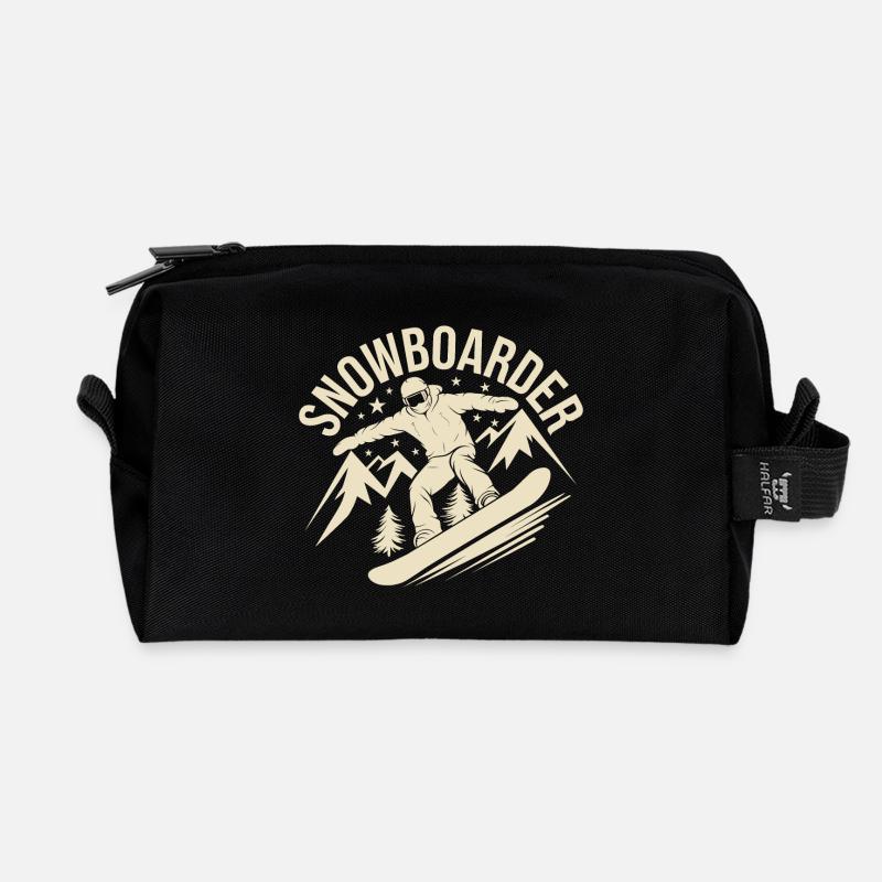 Snowboard Snowboarder Snowboarden Wintersport - Recycelte Kulturtasche - Schwarz