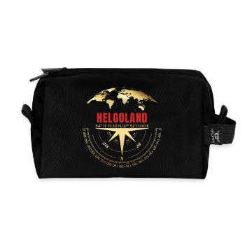 Koordinaten Helgoland - Recycelte Kulturtasche - Schwarz - Vorne