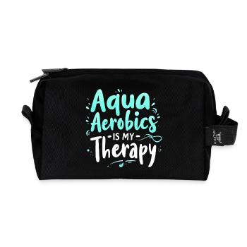 Aqua Aerobics Is My Therapy - Recycled Toiletry Zip Bag - black - Front