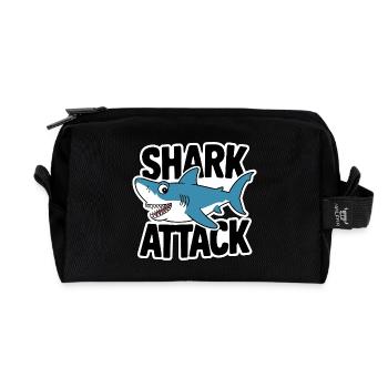 Shark Shark Attack Sea Lover - Recycled Toiletry Zip Bag - black - Front