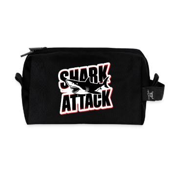 Shark Shark Attack Sea Lover - Recycled Toiletry Zip Bag - black - Front