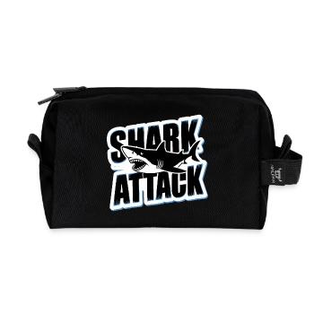 Shark Shark Attack Sea Lover - Recycled Toiletry Zip Bag - black - Front