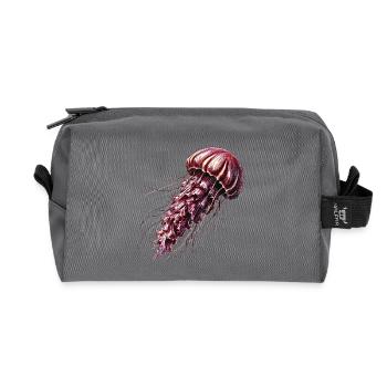 Rosa Jellyfish - Recycelte Kulturtasche - Anthrazit - Vorne