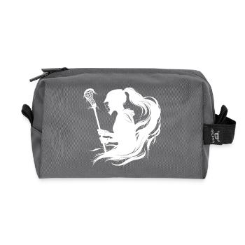 Lacrosse player - Recycled Toiletry Zip Bag - anthracite - Front