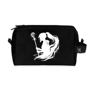 Lacrosse player - Recycled Toiletry Zip Bag - black - Front