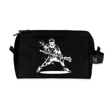 Lacrosse player - Recycled Toiletry Zip Bag - black - Front