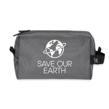 Save our Earth Earth Environmental Activist - Recycled Toiletry Zip Bag - anthracite - Front