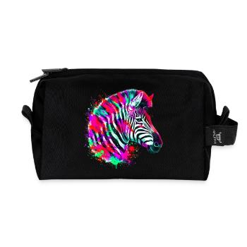 Zebra - Recycelte Kulturtasche - Schwarz - Vorne