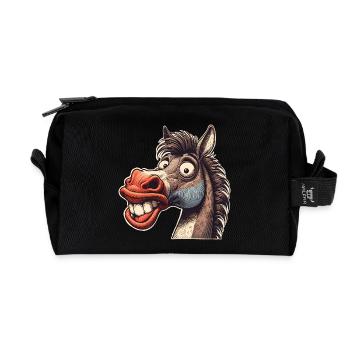 Pferd - Recycelte Kulturtasche - Schwarz - Vorne
