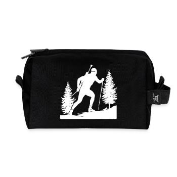 Biathlon Biathlète Sports d’hiver - Trousse de toilette en tissu recyclé - noir - Devant