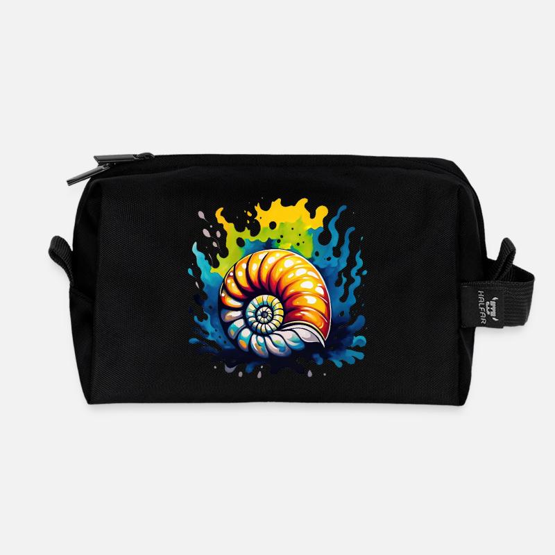 Geologie - Fossil - Recycelte Kulturtasche - Schwarz
