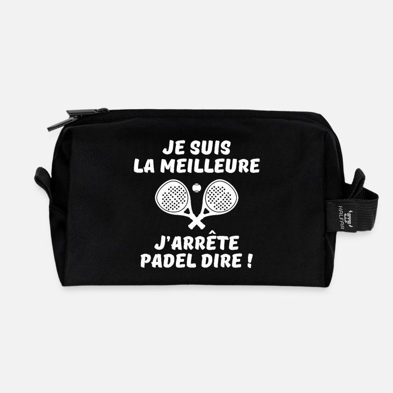 Padel, Padel Sport, Padel Humor - Recycelte Kulturtasche - Schwarz