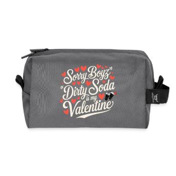 Sorry Boyz Dirty Soda is my Valentine - Recycled Toiletry Zip Bag - anthracite - Front