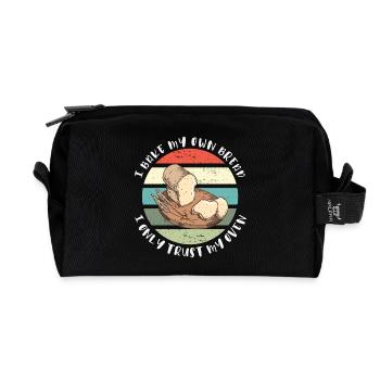Ich backe mein Brot - Ich vertraue nur meinem Ofen - Recycelte Kulturtasche - Schwarz - Vorne