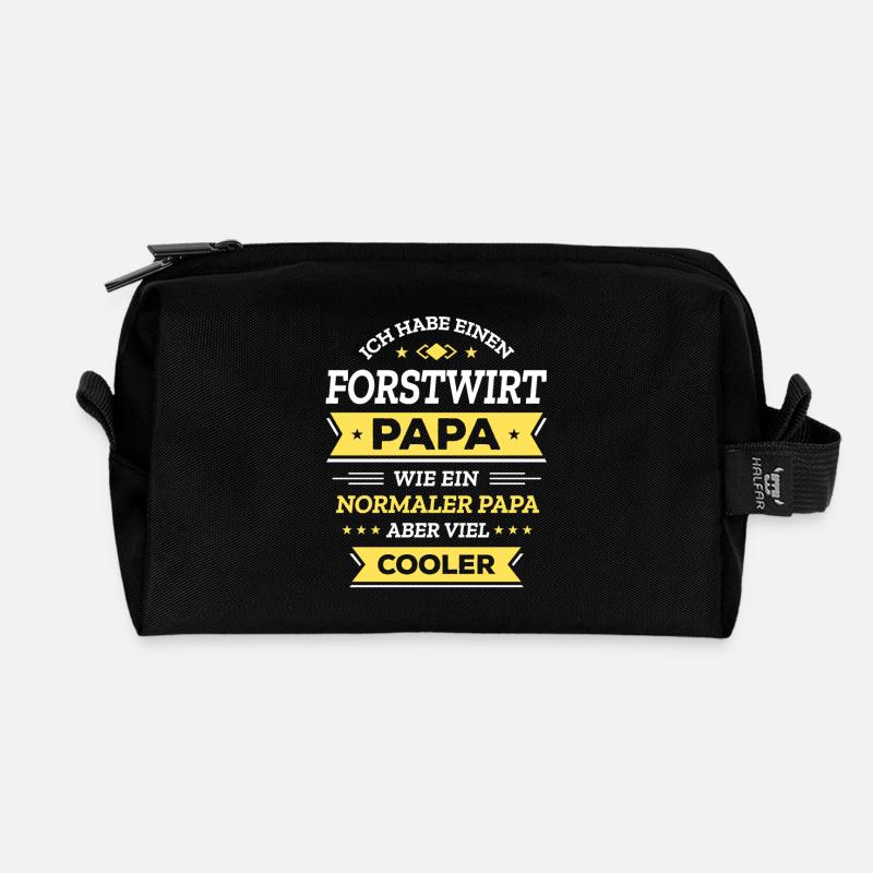 FORSTWIRT PAPA: GEBURTSTAG, VATERTAG, WEIHNACHTEN - Recycelte Kulturtasche - Schwarz
