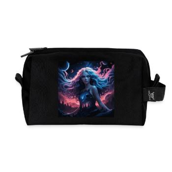 Cosmic goddess of nature - Recycled Toiletry Zip Bag - black - Front