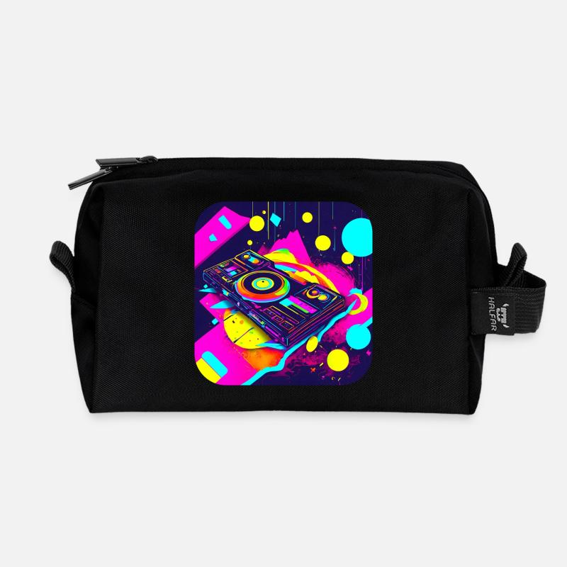 80er Party Vintage Mottoparty - Recycelte Kulturtasche - Schwarz