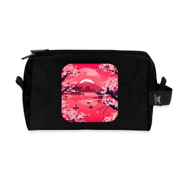 Asien Weltreise Tempel Relax - Recycelte Kulturtasche - Schwarz - Vorne